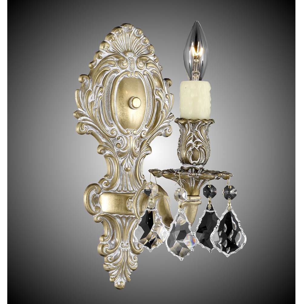 American Brass And Crystal 1 Light Fleur-De-Lis Small Wall Sconce