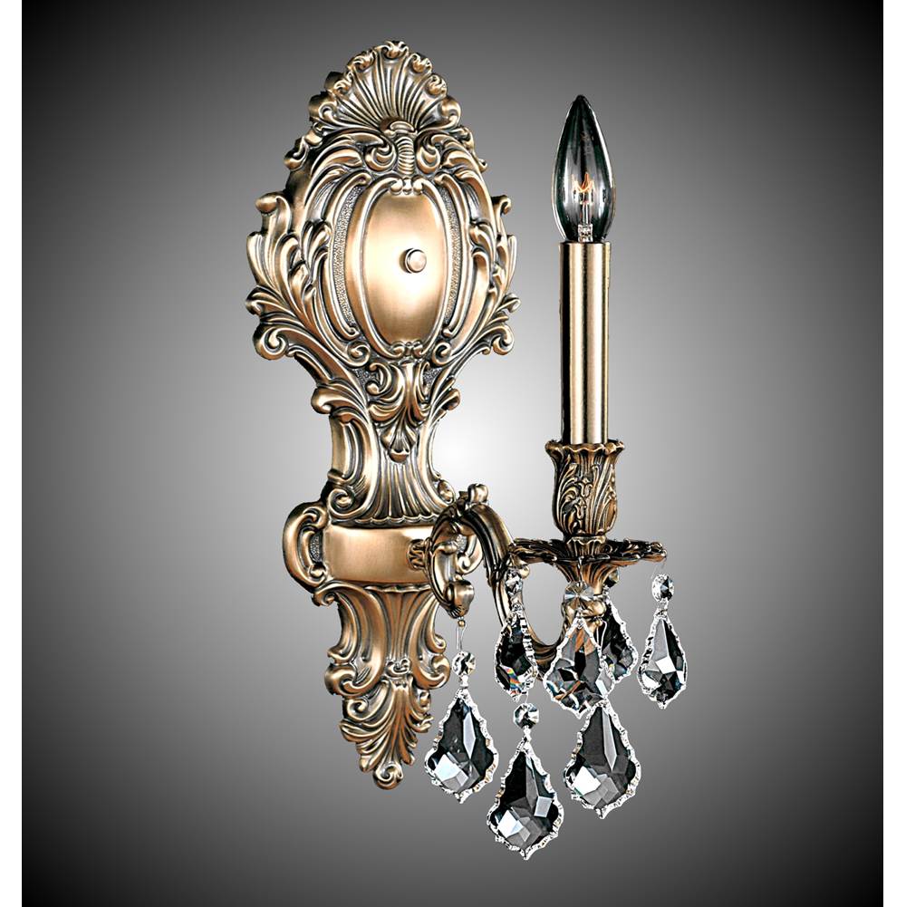 American Brass And Crystal 1 Light Fleur-De-Lis Medium Wall Sconce
