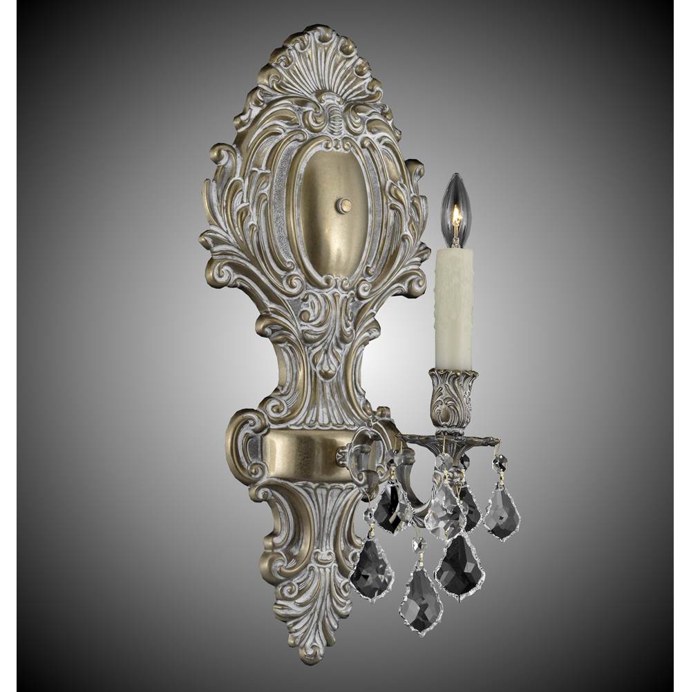 American Brass And Crystal 1 Light Fleur-De-Lis Large Wall Sconce