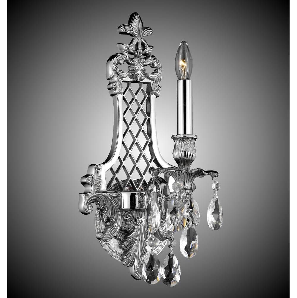 American Brass And Crystal 1 Light Lattice Small Wall Sconce