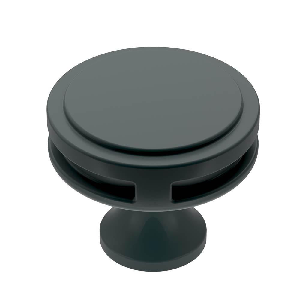 Amerock Oberon 1-3/8 in (35 mm) Diameter Matte Black Cabinet Knob