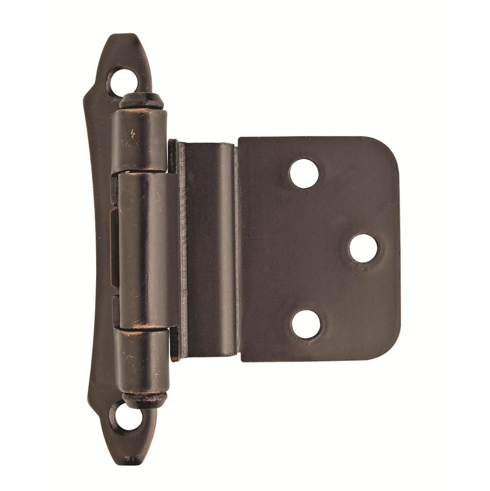 Amerock 3/8in (10 mm) Inset Self-Closing, Face Mount Oil-Rubbed Bronze Hinge - 2 Pack