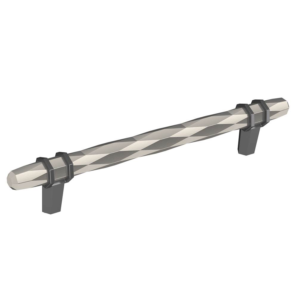 Amerock London 6-5/16 in (160 mm) Center-to-Center Polished Nickel/Black Chrome Cabinet Pull