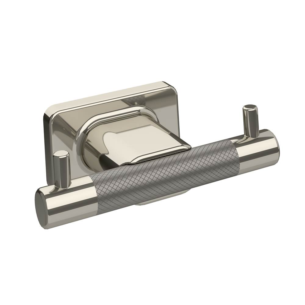 Amerock Esquire Double Robe Hook in Polished Nickel/Stainless Steel