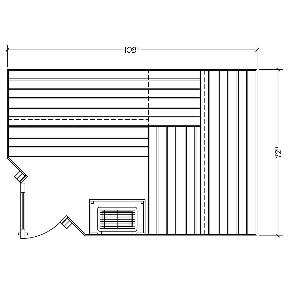 Amerec Sauna And Steam Complete Sauna Room - Western Red Cedar - Custom Cut