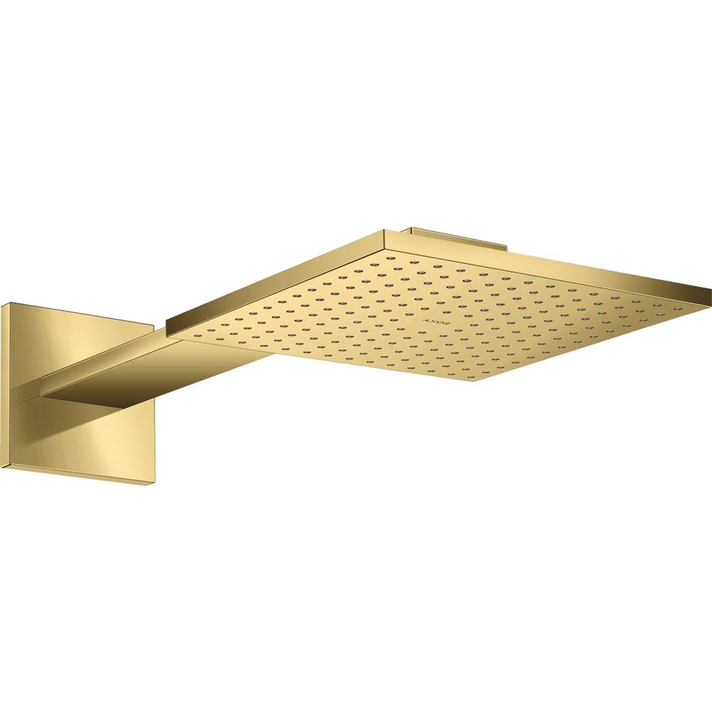 Axor ShowerSolutions Showerhead 250 Square 2- Jet with Showerarm Trim, 1.75 GPM in Polished Gold Optic