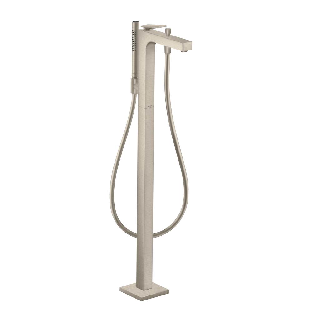 Axor Citterio Freestanding Tub Filler Trim with 1.75 GPM Handshower- Rhombic Cut in Brushed Nickel
