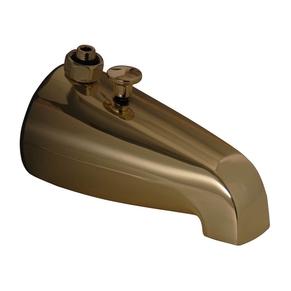 Barclay Diverter Spout Only for Built In Tubs, Polished Brass