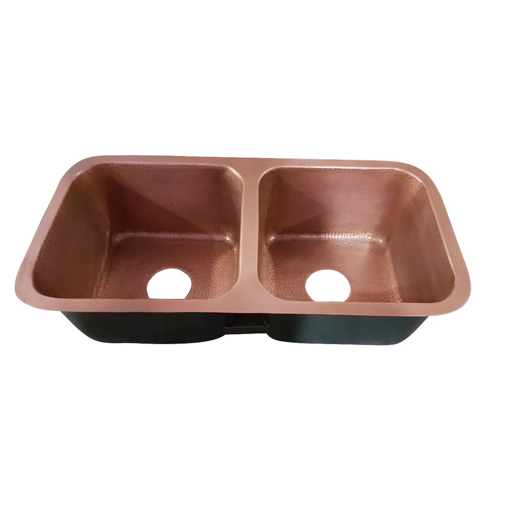 Barclay Severn 35'' Copper Dbl BowlUndermount Kitchen Sink, AC