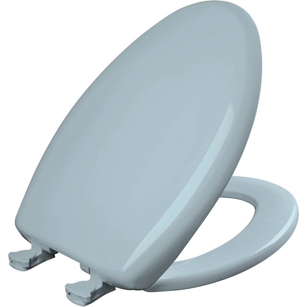 Bemis Elongated Plastic Toilet Seat with WhisperClose with EasyClean & Change Hinge and STA-TITE in Heron Blue