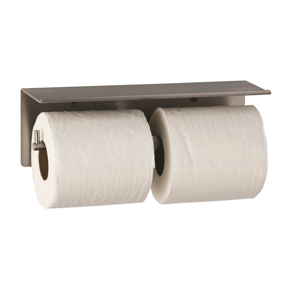 Bobrick Surface-Mounted Toilet Tissue Dispenser And Utility Shelf
