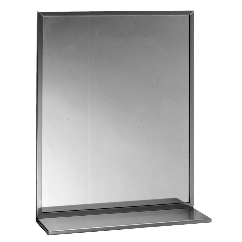 Bobrick Channel-Framed Mirror/Shelf Combination 18X24