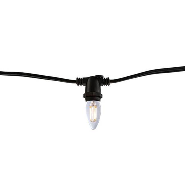 Bulbrite Dimmable String Light - Black - Bulbs Included: 2.5W B11 Clear LED (10pcs) E12 base 2700 120 volt LED lamp