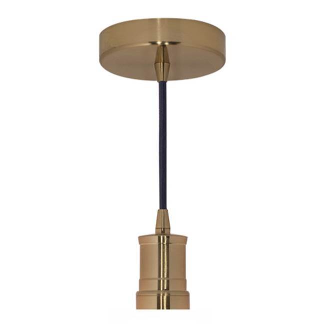 Bulbrite Bulbrite Contemporary Pendant - Warm Gold Socket And Canopy With 10'' Black Cord
