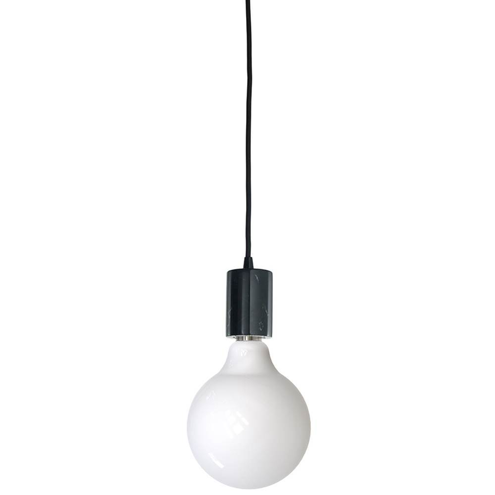Bulbrite Natural Marble Black Pendant W/ 7W Led G40 2700K Frost E26 Fully Compatible  Dimming