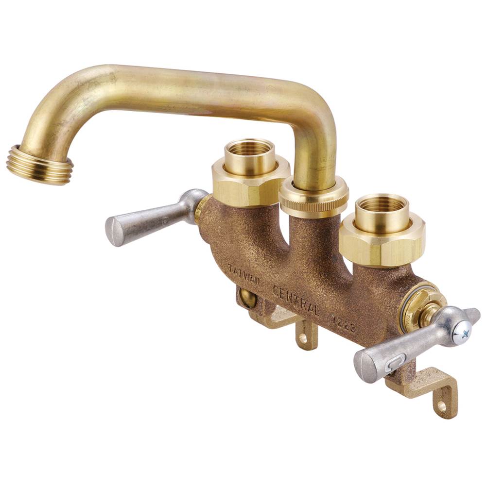 Central Brass LAUNDRY-3-1/2'' CNTRS TWO LVR HDLS 6'' TUBE SPT 1/2'' COMBO UNION OFFSET LEGS-ROUGH