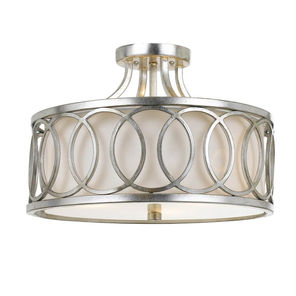 Crystorama Libby Langdon for Crystorama Graham 3 Light Antique Silver Ceiling Mount