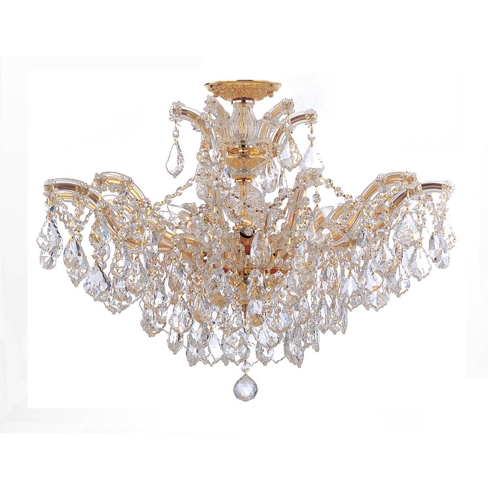 Crystorama Maria Theresa 6 Light Spectra Crystal Gold Ceiling Mount
