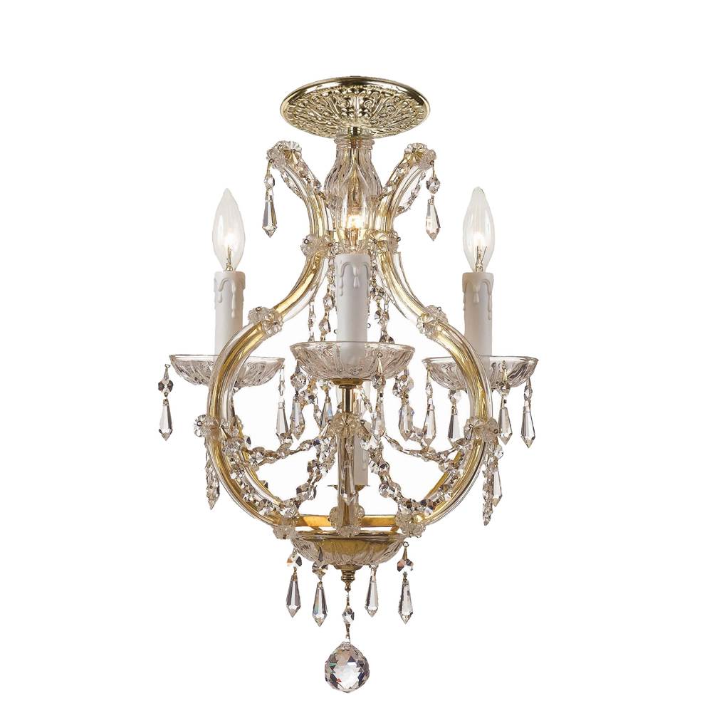 Crystorama Maria Theresa 4 Light Elements Crystal Gold Ceiling Mount
