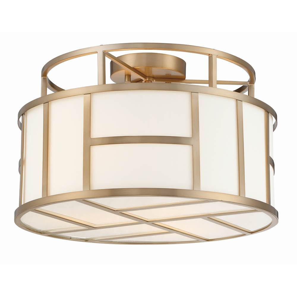 Crystorama Libby Langdon for Crystorama Danielson 3 Light Vibrant Gold Ceiling Mount