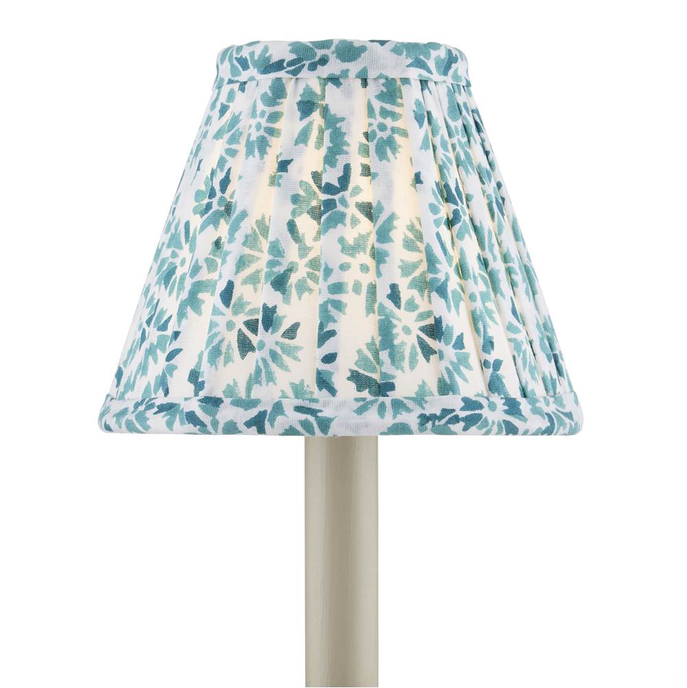 Currey And Company Block Print Pleated Chandelier Shade - Green