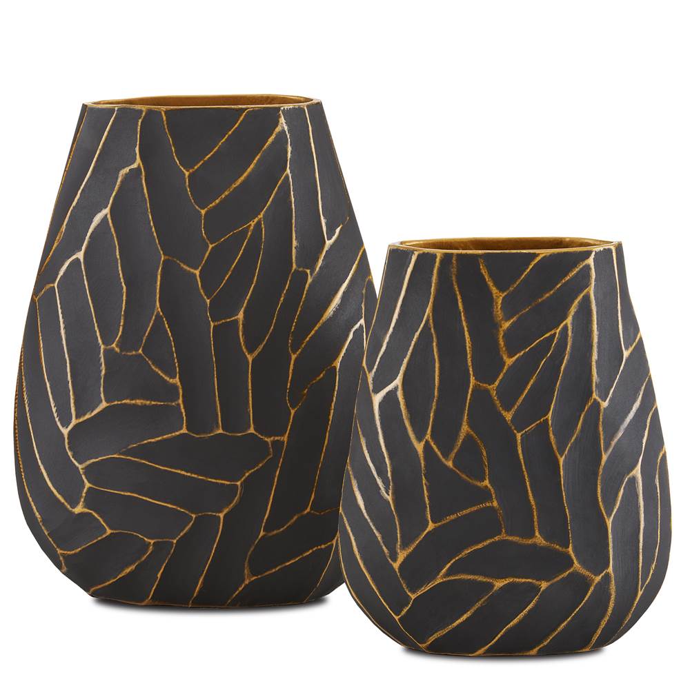 Currey And Company Anika Black Vase Set of 2