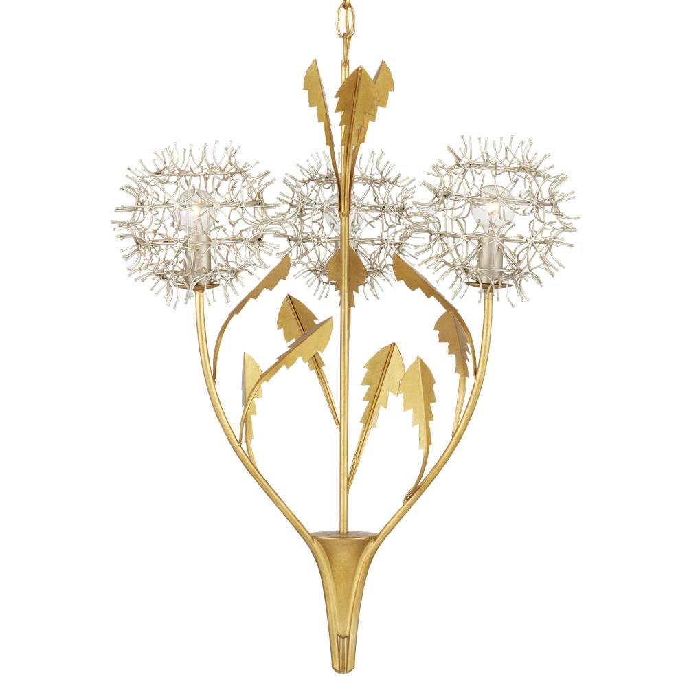 Currey And Company Dandelion Silver and Gold Pendant