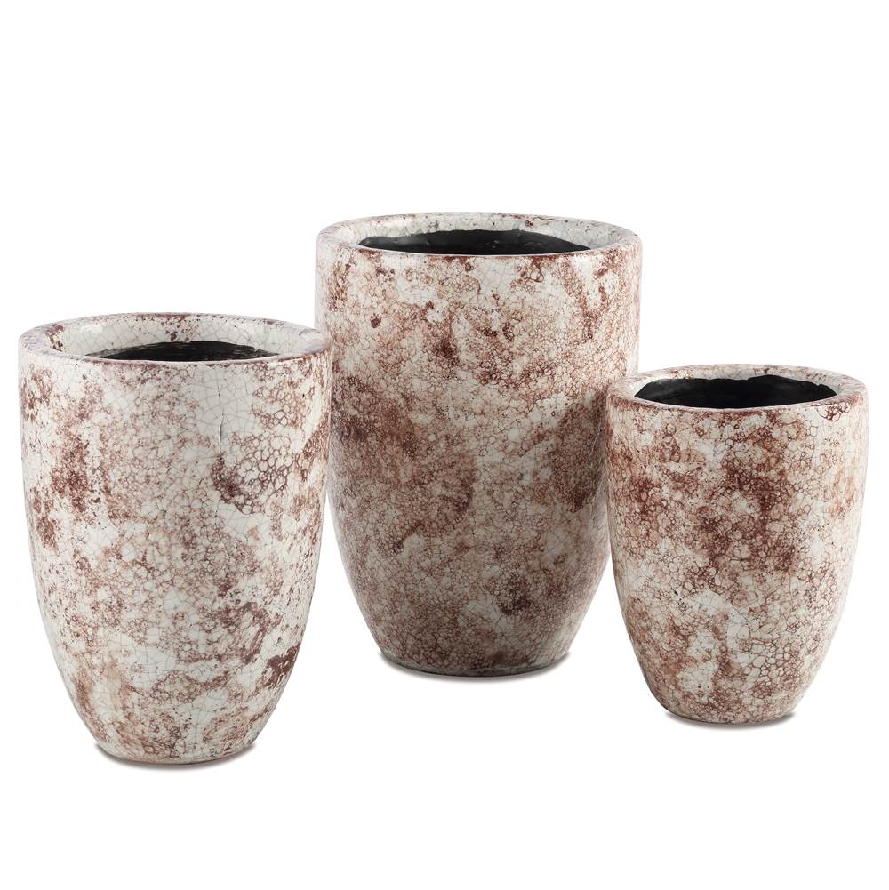 Currey And Company Marne Brown and Off White Vase Set of 3