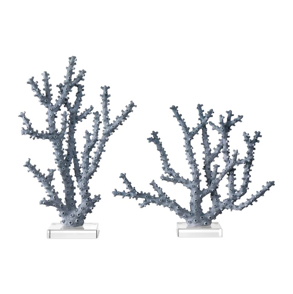 Currey And Company Blue Coral Set of 2
