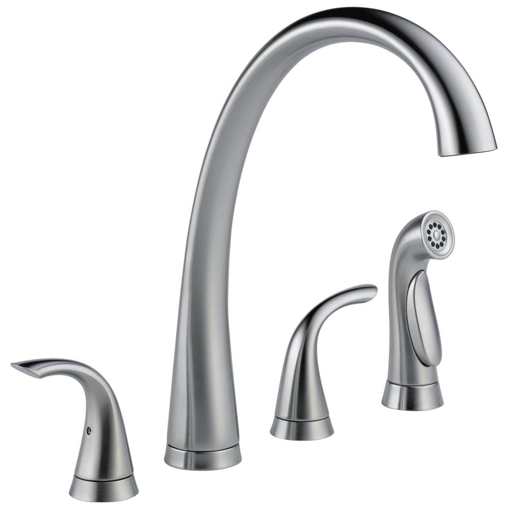 Delta Faucet Pilar® Two Handle Widespread Kitchen Faucet with Spray