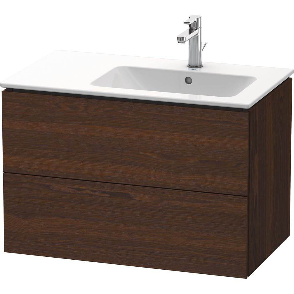 Duravit L-Cube Two Drawer Wall-Mount Vanity Unit Walnut Brushed