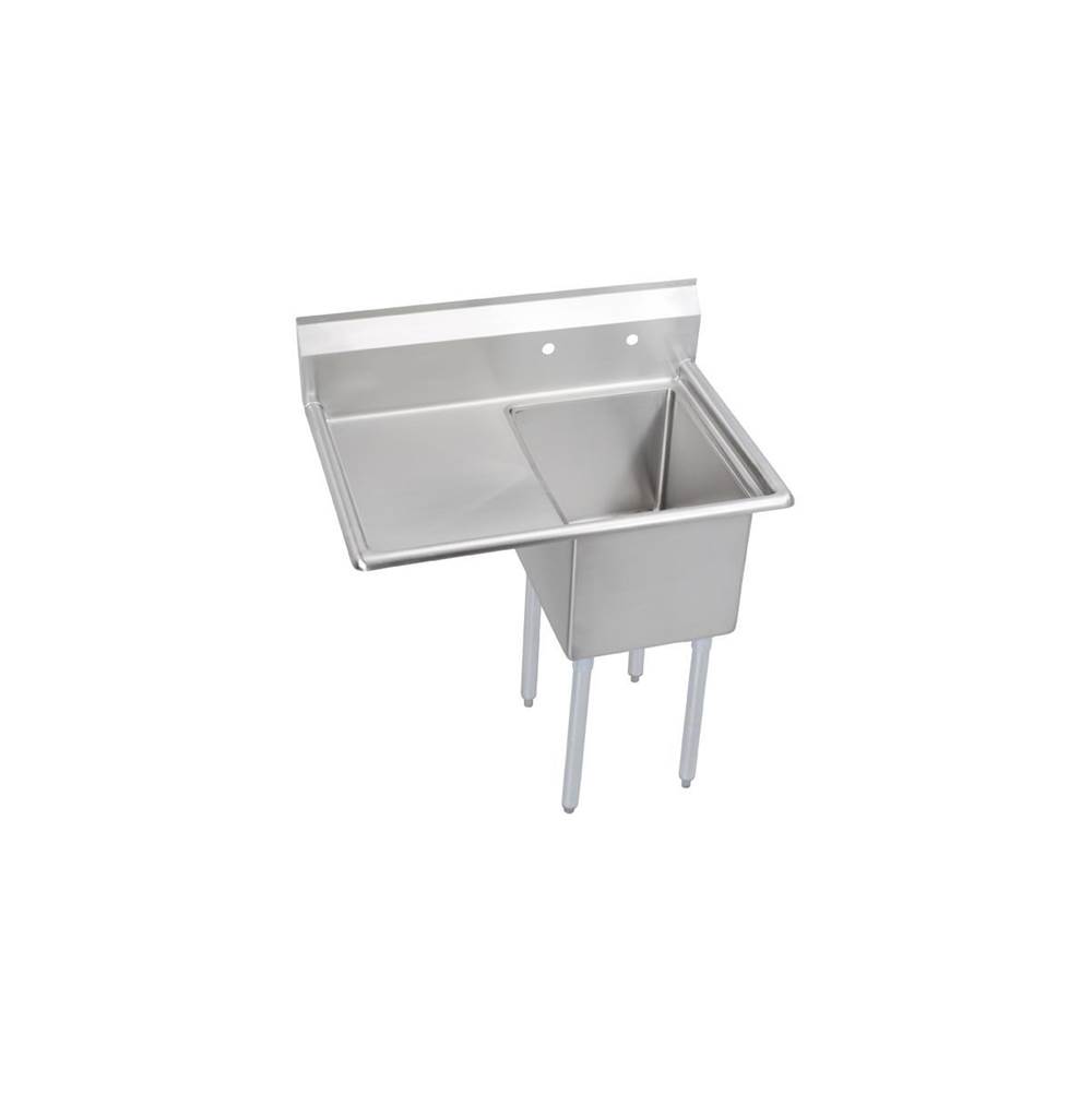 Elkay Dependabilt Stainless Steel 38-1/2'' x 29-13/16'' x 43-3/4'' 16 Gauge One Compartment Sink w/ 18'' Left Drainboard and Stainless Steel Legs