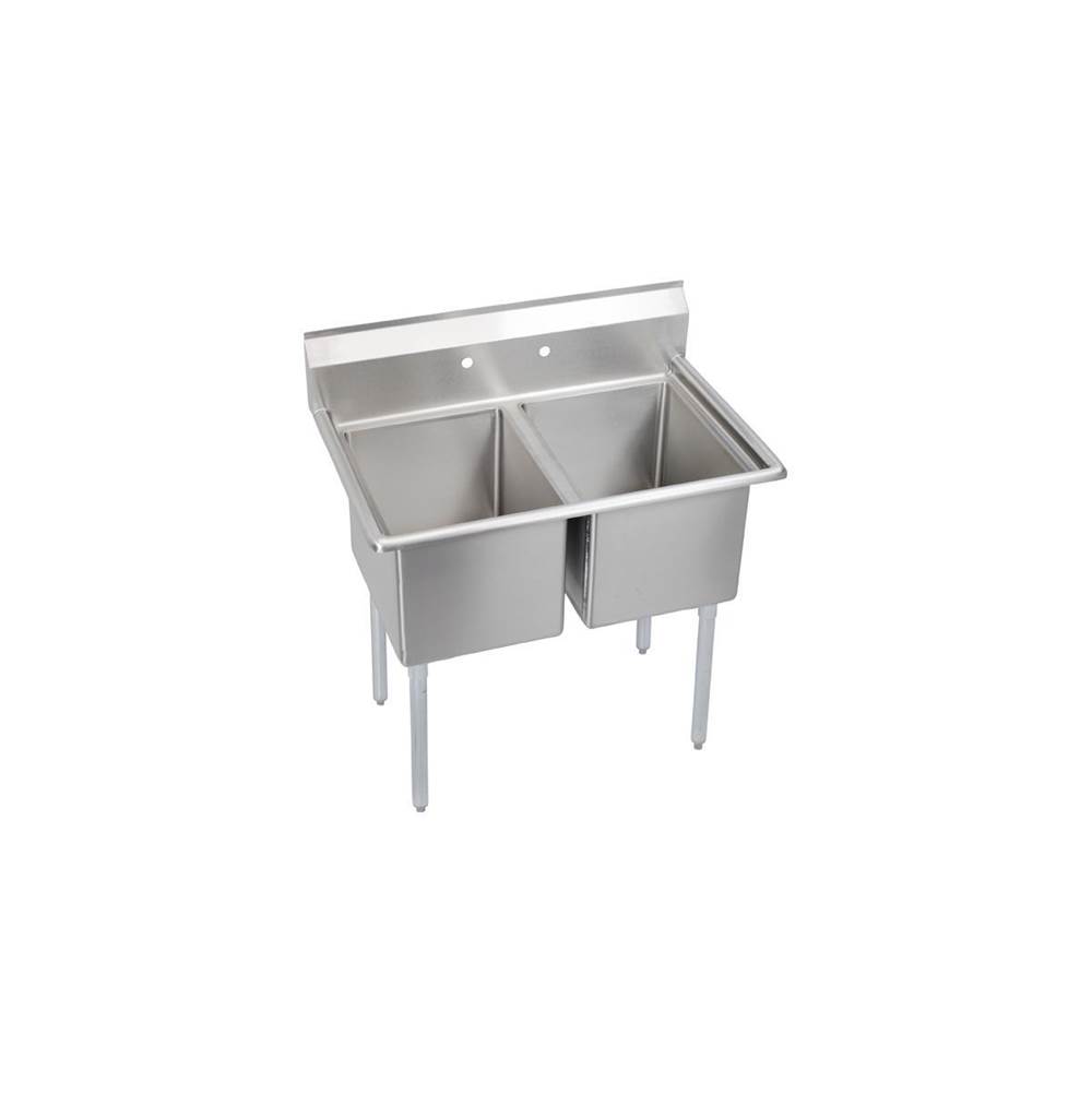 Elkay Dependabilt Stainless Steel 43'' x 23-13/16'' x 44-3/4'' 16 Gauge Two Compartment Sink with Stainless Steel Legs