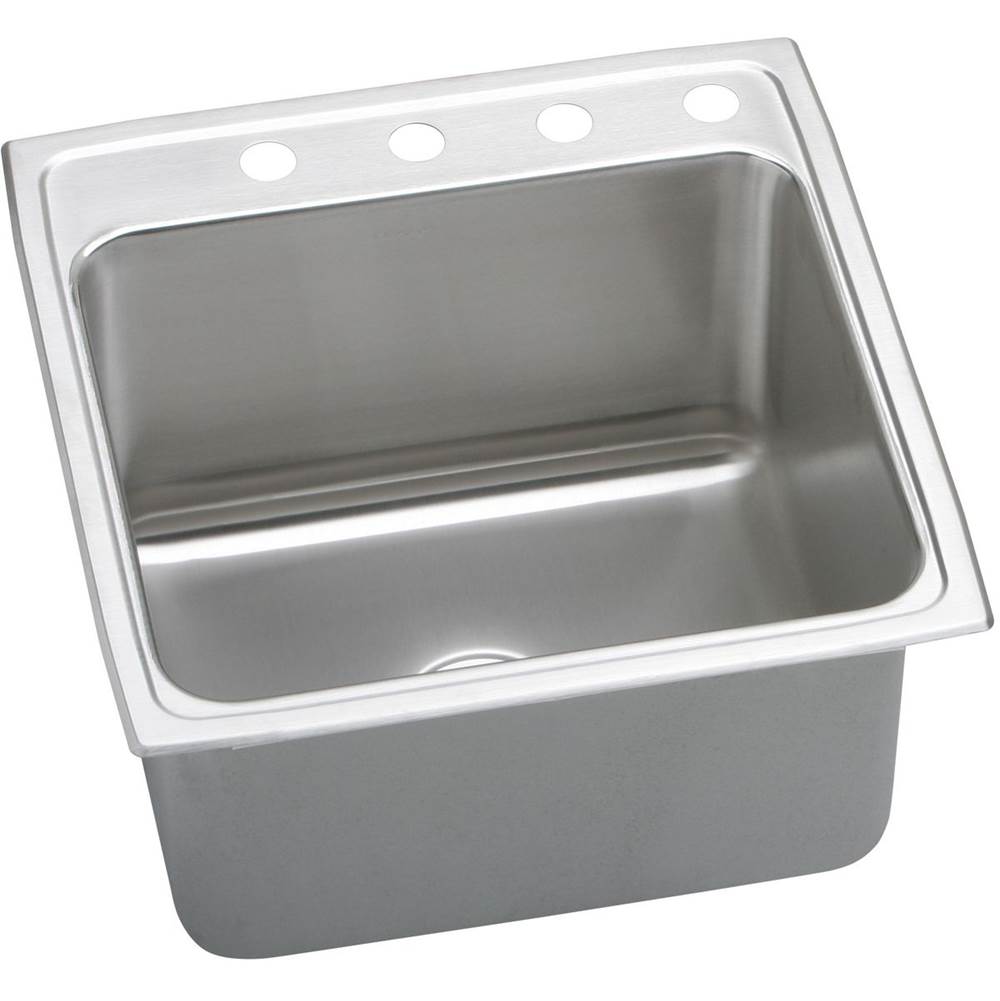 Elkay Lustertone Classic Stainless Steel 22'' x 22'' x 10-1/8'', Single Bowl Drop-in Sink with Quick-clip