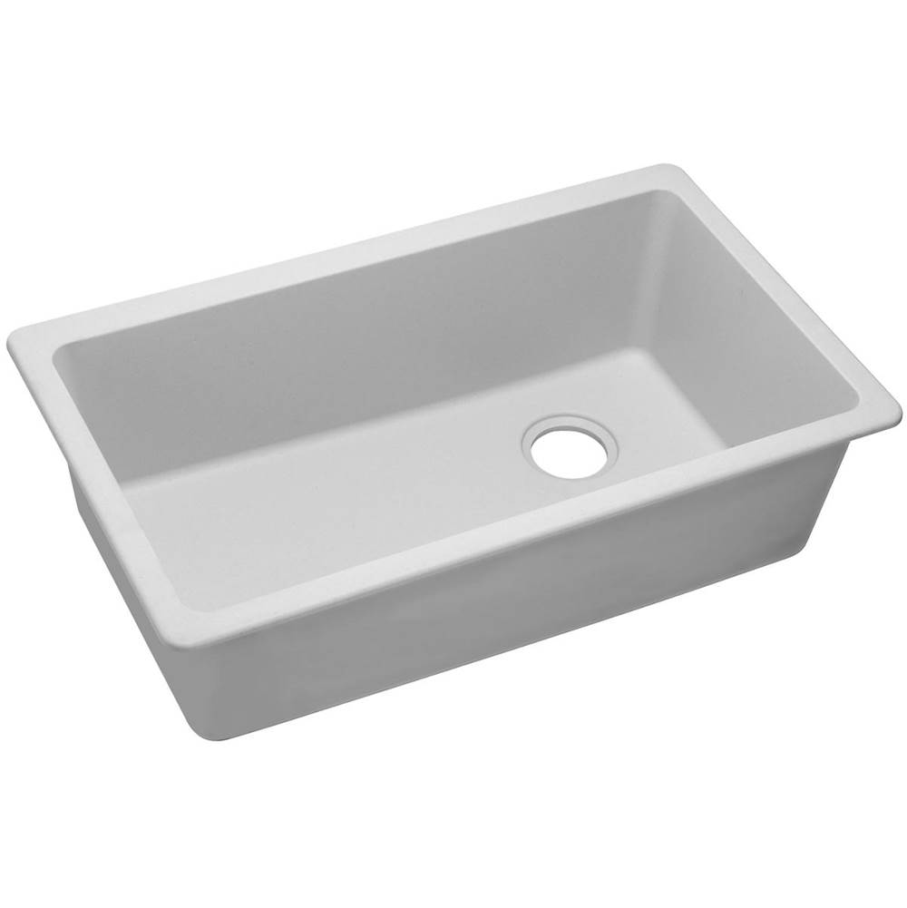 Elkay Quartz Classic 33'' x 18-3/4'' x 9-1/2'', Single Bowl Undermount Sink, White