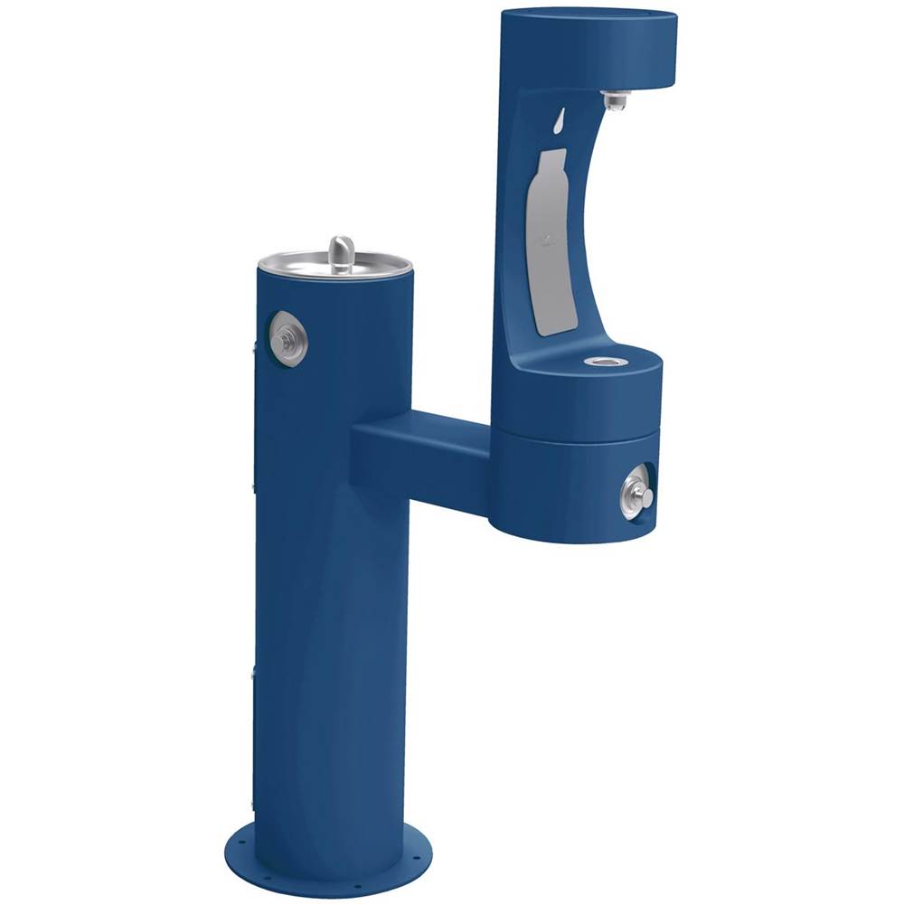 Elkay Outdoor ezH2O Lower Bottle Filling Station Bi-Level Pedestal, Non-Filtered Non-Refrigerated Freeze Resistant Blue