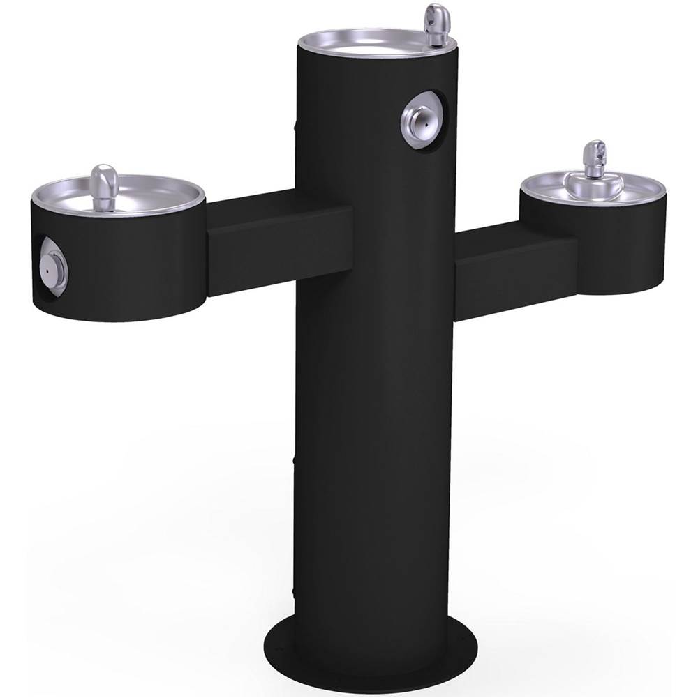 Elkay Outdoor Fountain Tri-Level Pedestal Non-Filtered, Non-Refrigerated Black