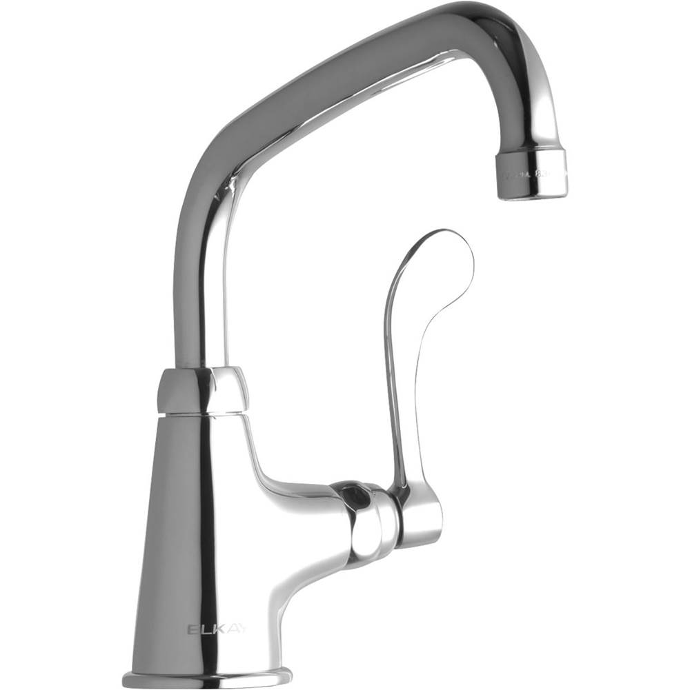 Elkay Single Hole with Single Control Faucet with 8'' Arc Tube Spout 4'' Wristblade Handle Chrome