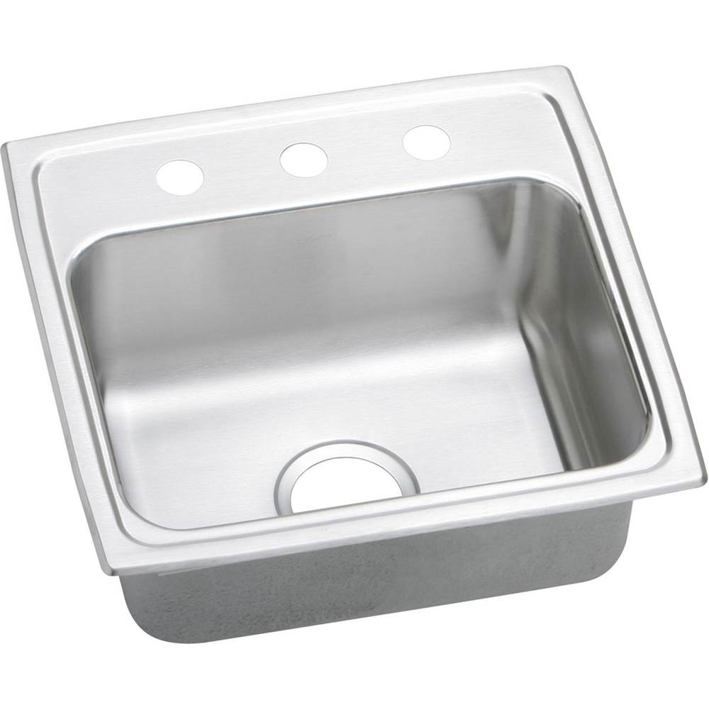 Elkay Lustertone Classic Stainless Steel 19-1/2'' x 19'' x 7-1/2'', Single Bowl Drop-in Sink with Quick-clip