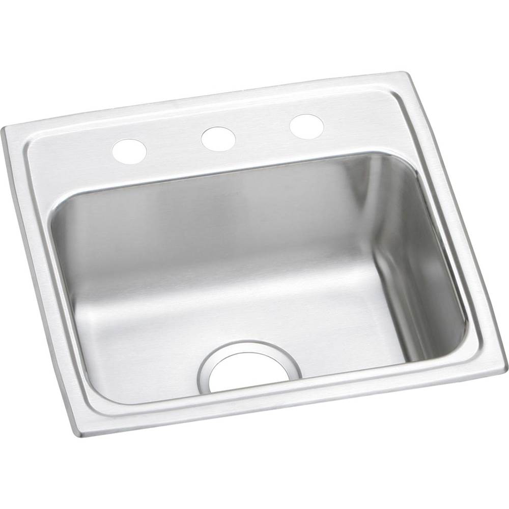 Elkay Lustertone Classic Stainless Steel 19-1/2'' x 19'' x 7-1/2'', OS4-Hole Single Bowl Drop-in Sink