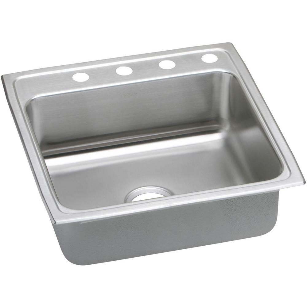 Elkay Lustertone Classic Stainless Steel 22'' x 22'' x 7-5/8'', MR2-Hole Single Bowl Drop-in Sink with Quick-clip