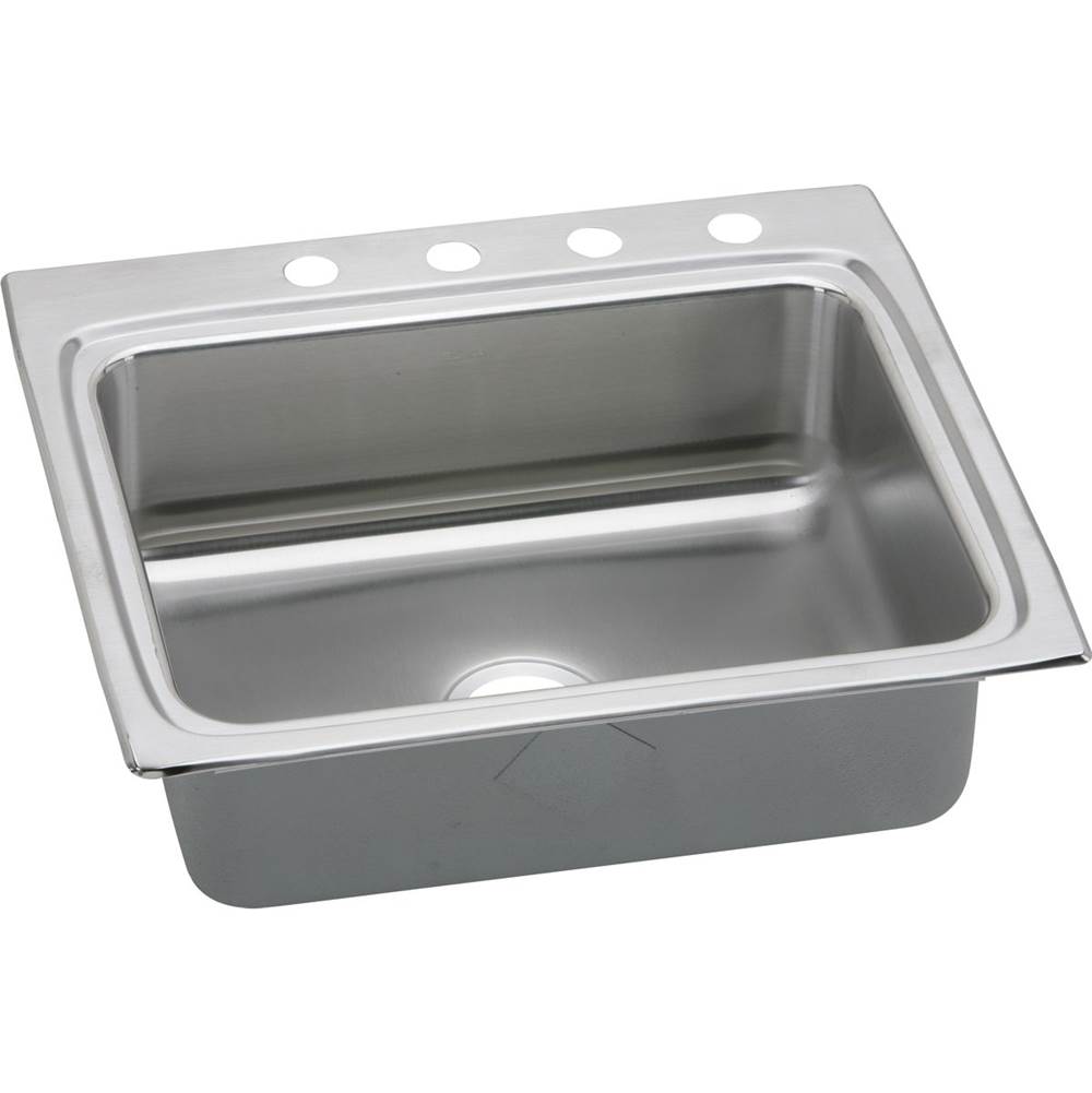 Elkay Lustertone Classic Stainless Steel 25'' x 22'' x 8-1/8'', 3-Hole Single Bowl Drop-in Sink with Quick-clip