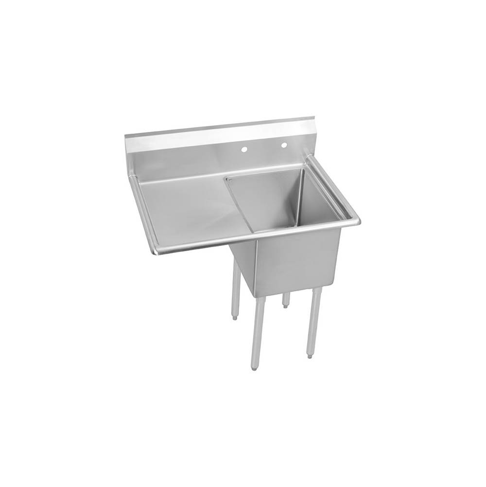 Elkay Dependabilt Stainless Steel 42-1/2'' x 25-13/16'' x 43-3/4'' 18 Gauge One Compartment Sink w/ 20'' Left Drainboard and Stainless Steel Legs