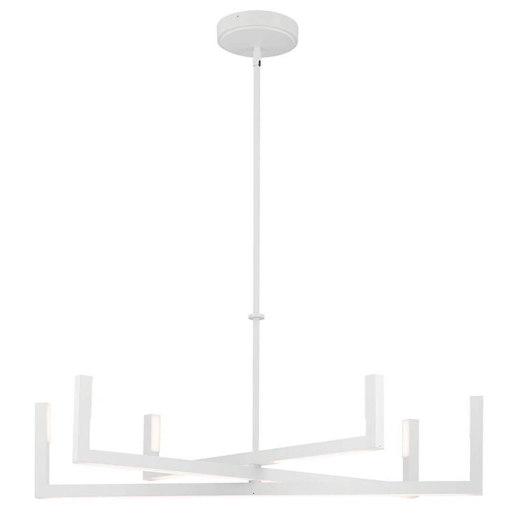 Elan Priam 43.75 Inch 6 Light LED Chandelier in White