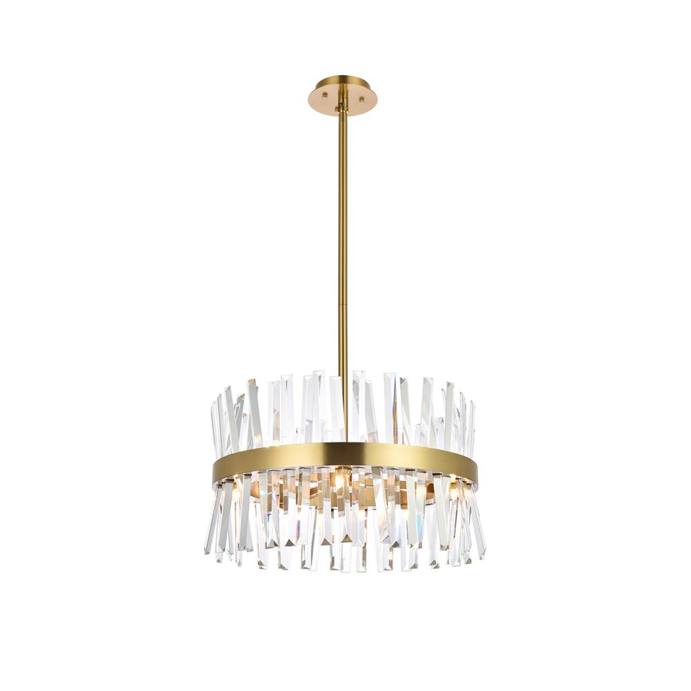 Elegant Lighting Serephina 20 Inch Crystal Round Pendant Light In Satin Gold