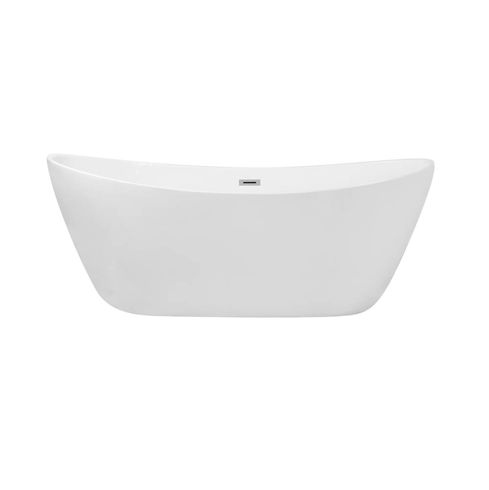 Elegant Lighting Ines 72 Inch Soaking Double Slipper Bathtub In Glossy White