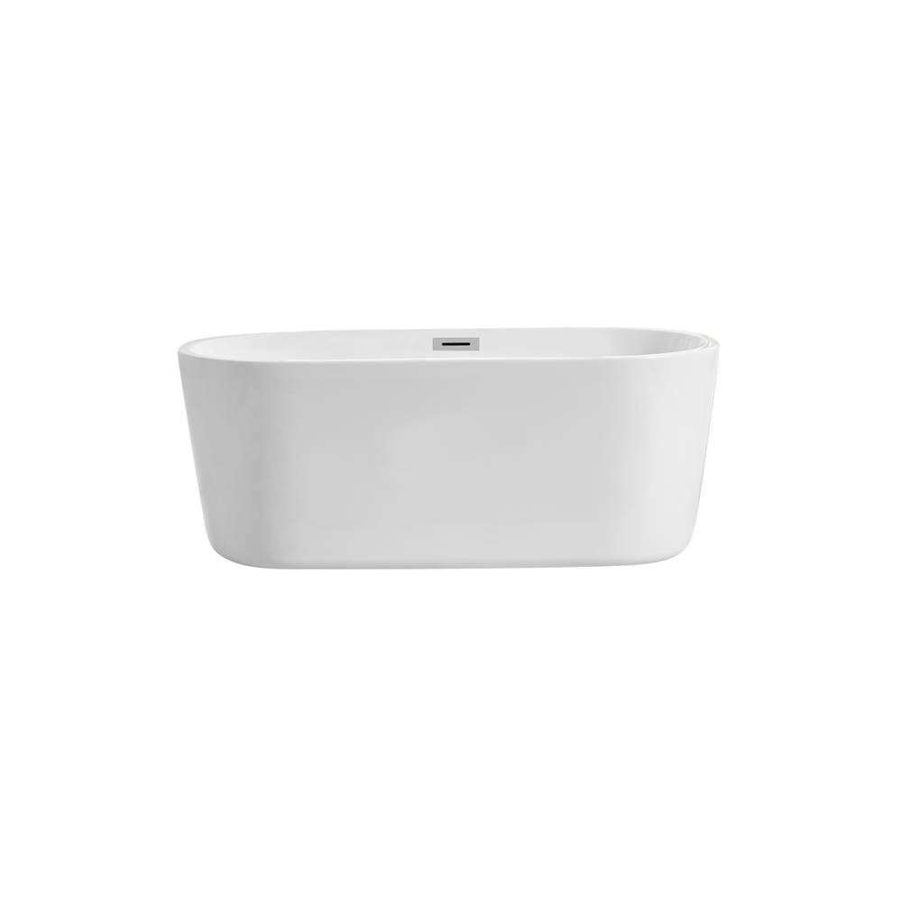Elegant Lighting Odette 59 Inch Soaking Roll Top Bathtub In Glossy White