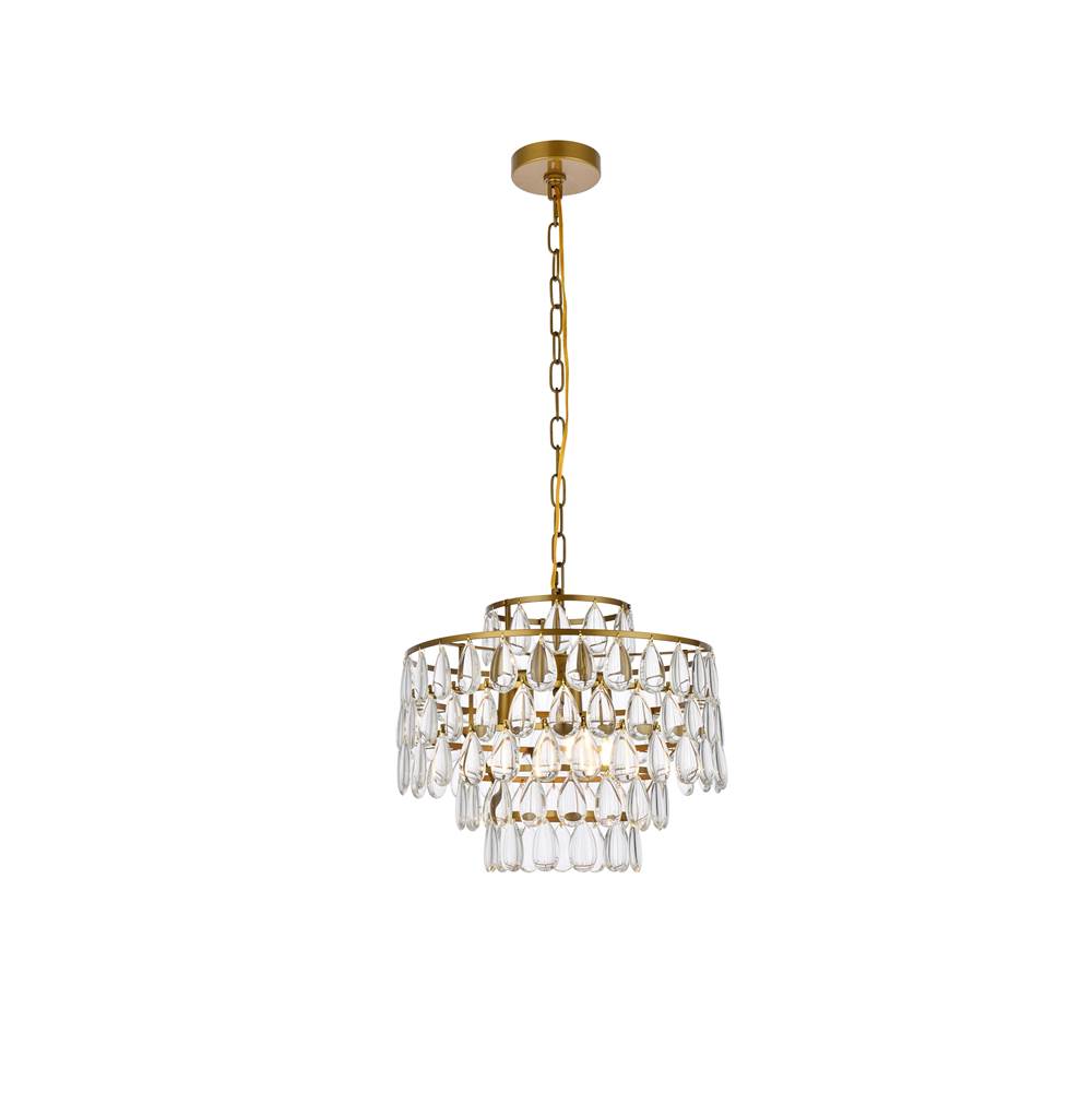 Elegant Lighting Mila 16 Inch Pendant In Brass