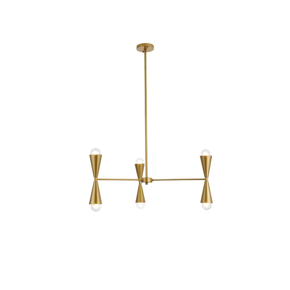 Elegant Lighting Cade 34 Inch Pendant In Brass