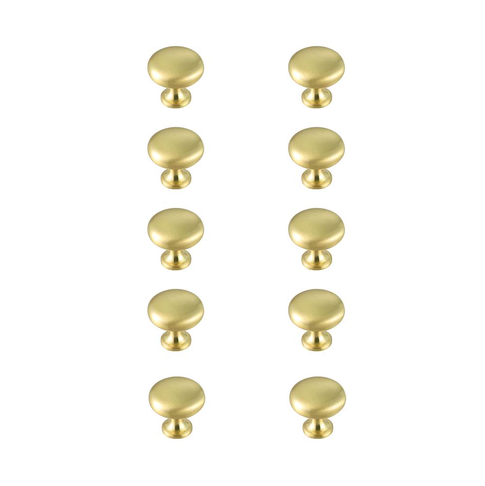 Elegant Lighting Cadon 1.2'' Diameter Brushed Gold Mushroom Knob Multipack (Set Of 10)